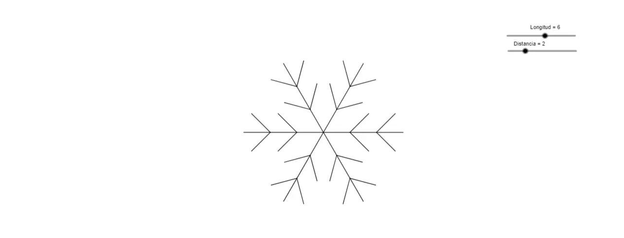 Previsualización del applet de Geogebra donde puedes recrear tu copo de nieve matemático.